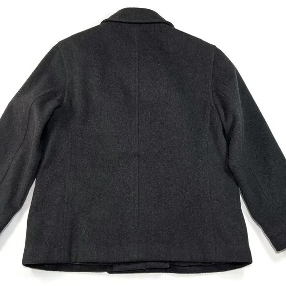 J Crew Peacoat Womens Medium Black Wool Blend